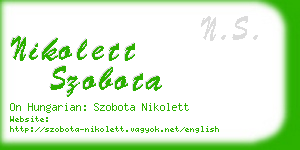 nikolett szobota business card